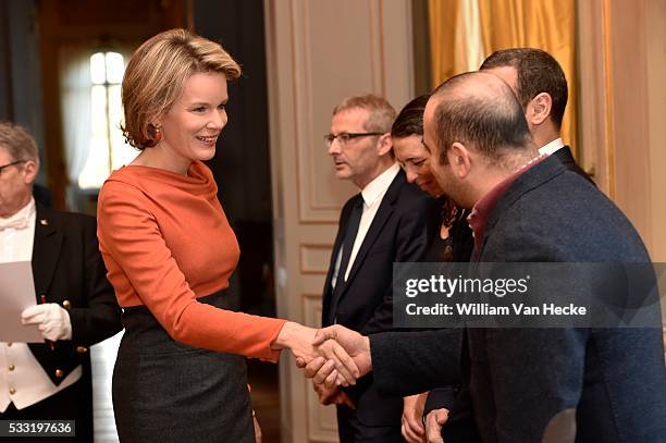 - Le Roi Philippe et la Reine Mathilde président une réunion de travail avec des personnes actives dans l'intégration sociale, la prévention de la...