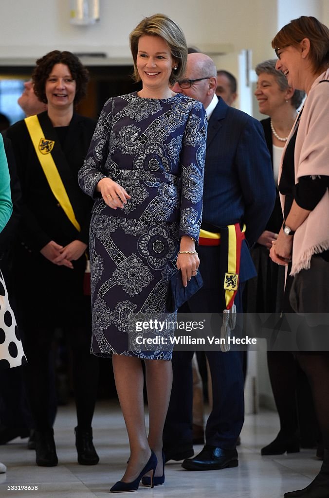 Visit of Queen Mathilde to the exhibition 'Design Derby Nederland-België