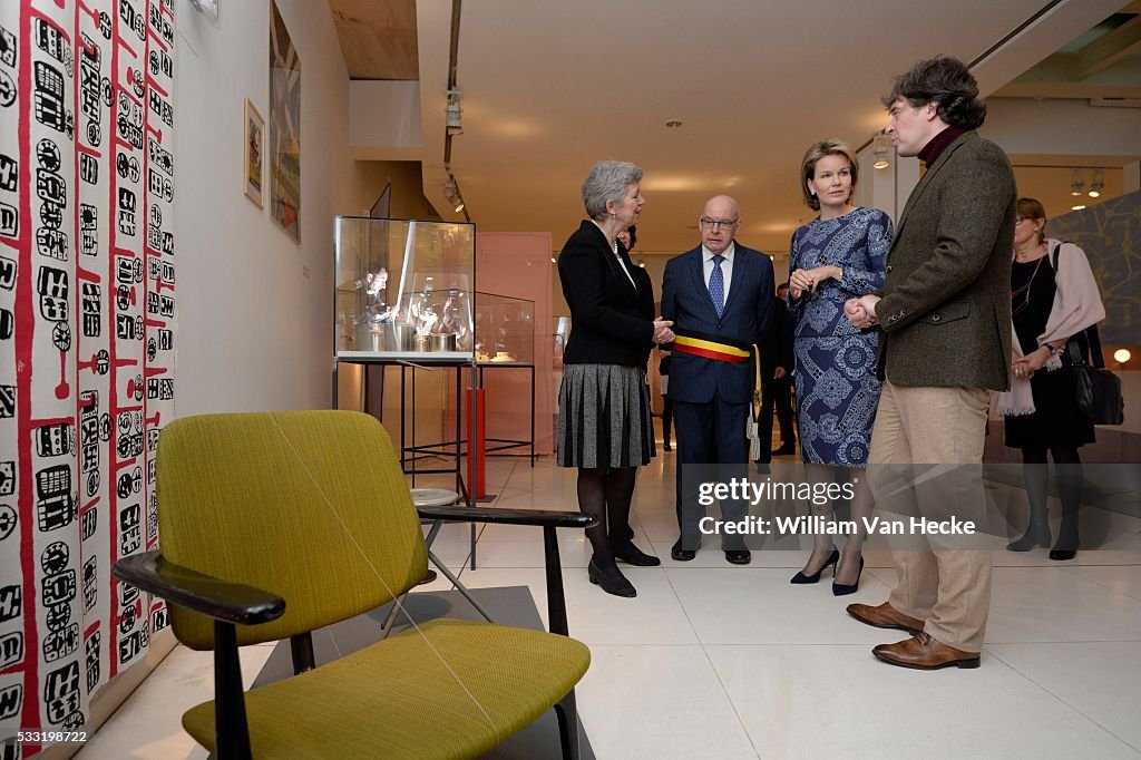 Visit of Queen Mathilde to the exhibition 'Design Derby Nederland-België