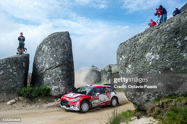 Kris Meeke of Great Britain and Paul Nagle of Ireland compete in their Abu Dhabi Total WRT Citroen DS3 WRC during the SS14 Marao of the WRC Portugal...
