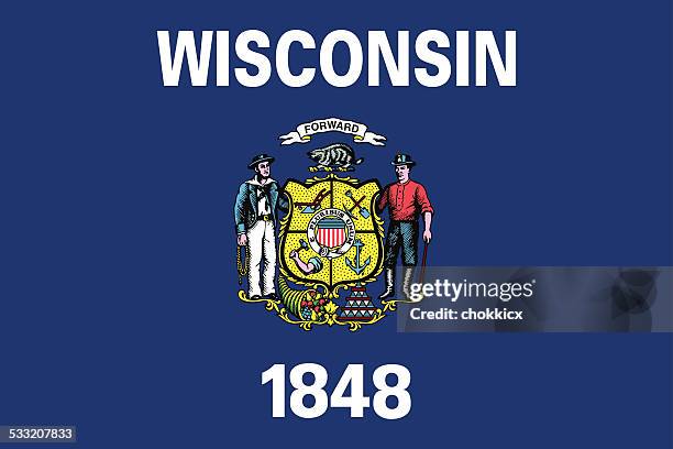 wisconsin state flag - wisconsin flag stock illustrations