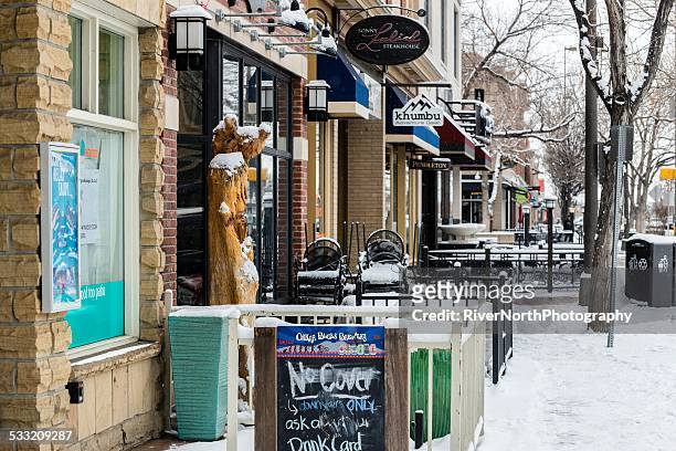 fort collins, colorado in winter - fort collins stock pictures, royalty-free photos & images