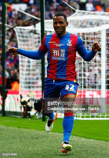 Jason Puncheon of Crystal Palace celebrates scoring his team's first goal during The Emirates FA Cup Final match between Manchester United and...