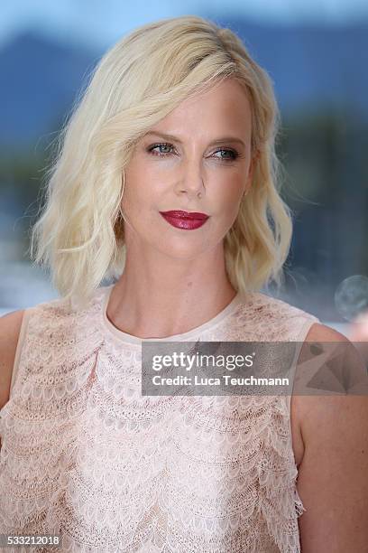 Actress Charlize Theron attends "The Last Face" Photocall during the 69th annual Cannes Film Festival at the Palais des Festivals on May 20, 2016 in...