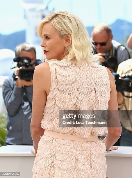 Actress Charlize Theron attends "The Last Face" Photocall during the 69th annual Cannes Film Festival at the Palais des Festivals on May 20, 2016 in...