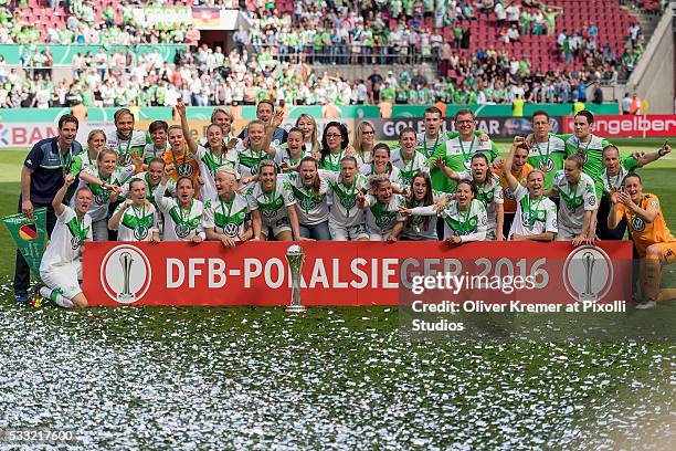 The VFL Wolfsburg posing for the Press Picture at Rhein Energie Stadion during the Women's DFB Cup Final 2016 match between SC Sand and VFL Wolfsburg...