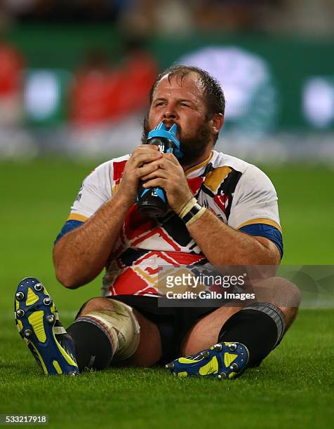 Jacobie Adriaanse of the Southern Kings during the round 13 Super Rugby match between Cell C Sharks and Southern Kings at Growthpoint Kings Park on...