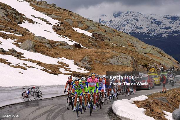 93th Giro d'Italia 2010 / Stage 18 Podium / David Arroyo Duran Pink Jersey / Celebration Joie Vreugde / Levico Terme - Brescia / Tour of Italy /...