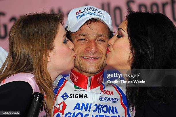 93th Giro d'Italia 2010 / Stage 19 Podium / Michele Scarponi Celebration Joie Vreugde / Brescia - Aprica / Tour of Italy / Ronde van Italie / Rit...