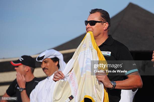 Tour of Qatar 2013 / Stage 5 Podium / Wilfried PEETERS Sportsdirector / Yellow Jersey / Team Omega Pharma Quick-Step OPQS / Al Zubara Fort - Madinat...