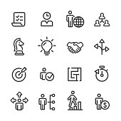 Strategy and Management Icons Set - Line Series