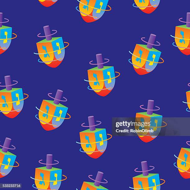 spinnerei dreidel muster - dreidel stock-grafiken, -clipart, -cartoons und -symbole