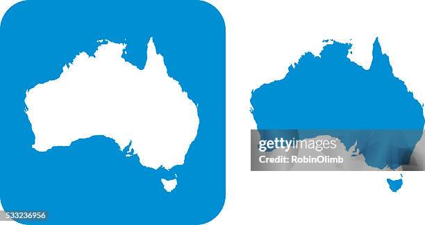 stockillustraties, clipart, cartoons en iconen met blue australia icon - australie