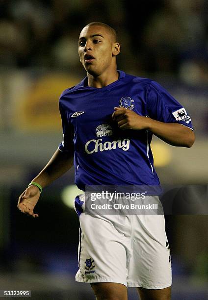 James Vaughan of Everton during the friendly match between Everton and Udinese at Goodison Park on August 3, 2005 in Liverpool, England.