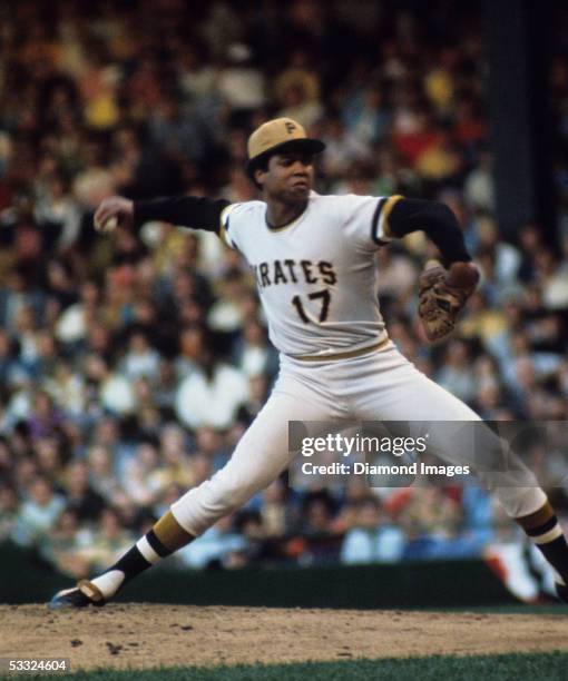 Pitcher Dock Ellis for the Pittsburgh Pirates, delivers a pitch during the MLB All-Star Game on July 13, 1971 at Tiger Stadium in Detroit, Michigan....