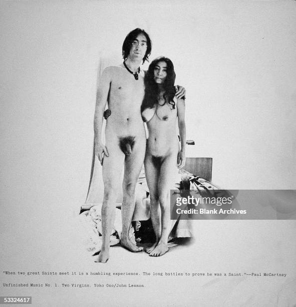 View of the front cover of the record album 'Two Virgins,' by British musician John Lennon and Japanese-born musician and artist Yoko Ono, 1968. The...