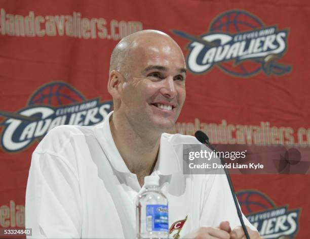 Cleveland Cavaliers General Manager Danny Ferry attends a press conference announcement of the siging of Larry Hughes and Donyell Marshall at Gund...