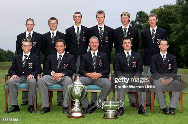 The Victorious English team pose with their trophies after the Boys Home Internationals on the Hotchkin Course at the Woodhall Spa Golf Club, on...