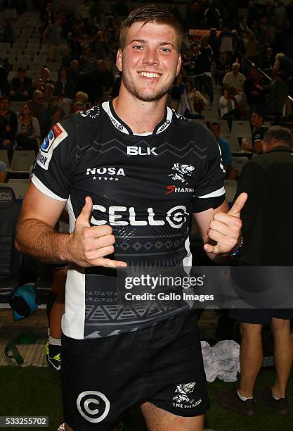 Stephan Lewies of the Cell C Sharks during the round 13 Super Rugby match between Cell C Sharks and Southern Kings at Growthpoint Kings Park on May...