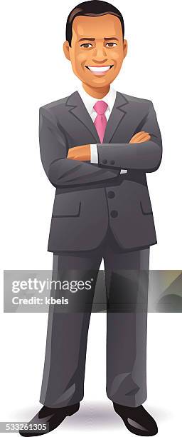 illustrazioni stock, clip art, cartoni animati e icone di tendenza di uomo d'affari con braccia incrociate - giacca