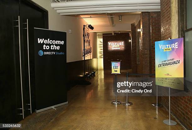 View of the DirecTV Studio pullup banner at the Vulture Festival at Milk Studios on May 21, 2016 in New York City.