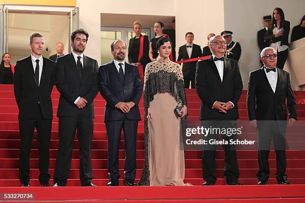 Producer Alexandre Mallet-Guy, director Asghar Farhadi, actor Shahab Hosseini, actress Taraneh Alidoosti, actor Babak Karimi and actor Farid...