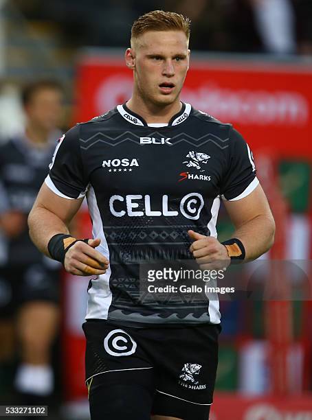 Jean-Luc du Preez of the Cell C Sharks during the round 13 Super Rugby match between Cell C Sharks and Southern Kings at Growthpoint Kings Park on...