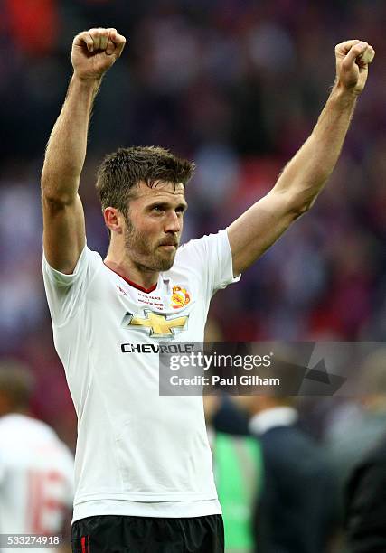 Michael Carrick of Manchester United celebrates victory after The Emirates FA Cup Final match between Manchester United and Crystal Palace at Wembley...