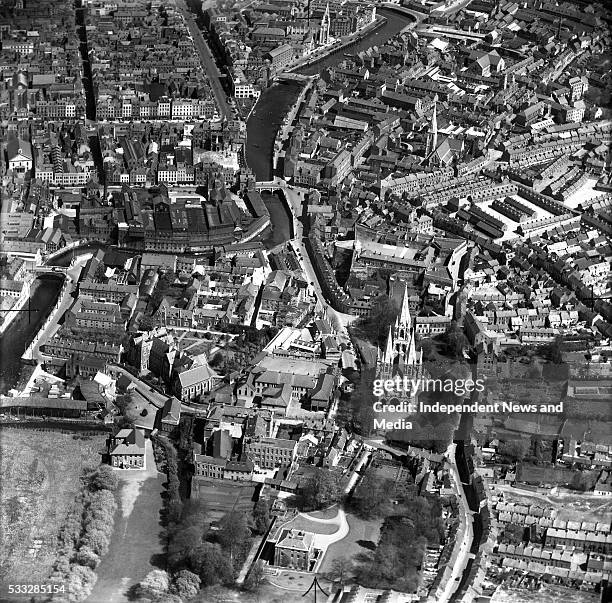 Section of Cork City, including a stretch of the River Lee 31/08/51 Photograph by Alexander Campbell 'Monkey' Morgan. .