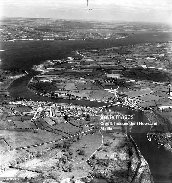 Killaloe- On the banks of the Shannon with Lough Derg in the background. The thirteen-arch bridge is seen linking the town with the village of...