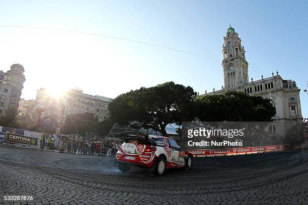 And GABIN MOREAU in CITROEN DS3 WRC of team ABU DHABI TOTAL WORLD RALLY TEAM in action during the SS8 and SS9 Porto Stage of the WRC Vodafone Rally...