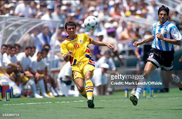 July 1994 - Fifa World Cup - Romania v Argentina - Gheorghe Hagi of Romania.