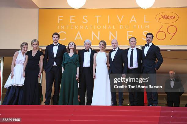 Actors Anne Consigny, Virginie Efira, Jonas Bloquet, Isabelle Huppert, director Paul Verhoeven, actors Alice Isaaz, Christian Berkel, Charles Berling...