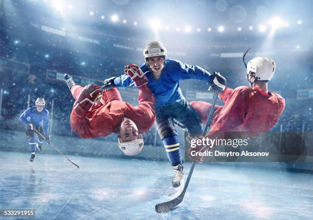 extremely powerful ice hockey player - ice hockey player bildbanksfoton och bilder