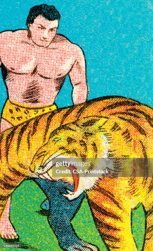 Tarzan And Tiger HighRes Vector Graphic Getty Images