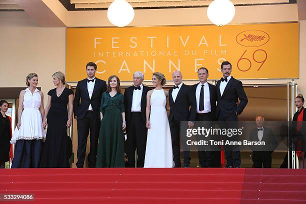 Actors Anne Consigny, Virginie Efira, Jonas Bloquet, Isabelle Huppert, director Paul Verhoeven, actors Alice Isaaz, Christian Berkel, Charles Berling...