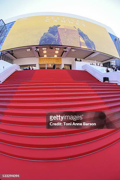 The Red Carpet View during screening of "Elle" at the annual 69th Cannes Film Festival at Palais des Festivals on May 21, 2016 in Cannes, France.