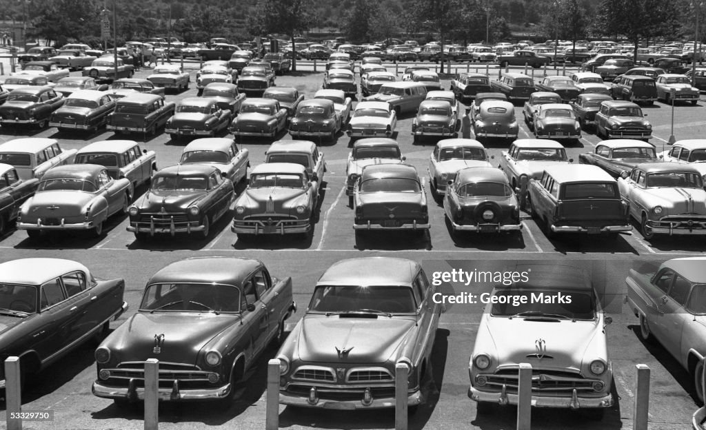 Parking lot full of cars