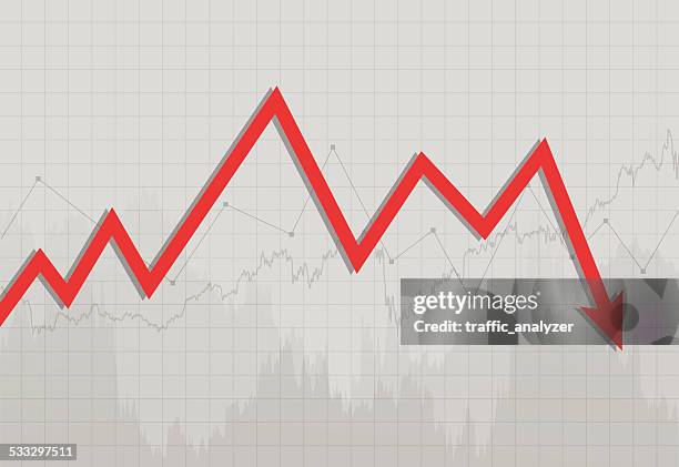 stock market chart - moving down stock illustrations