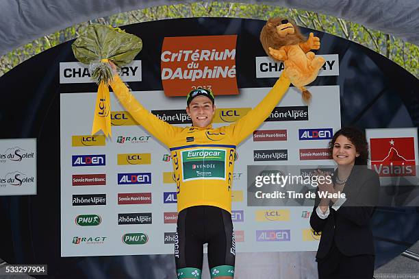 65th Criterium du Dauphine 2013 / Stage 1 Podium / VEILLEUX David Yellow Jersey / Celebration Joie Vreugde / Champery - Champery / Rit Etape /Tim De...