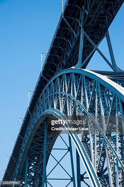 ponte de dom luis bridge over douro river - distrito do porto portugal imagens e fotografias de stock
