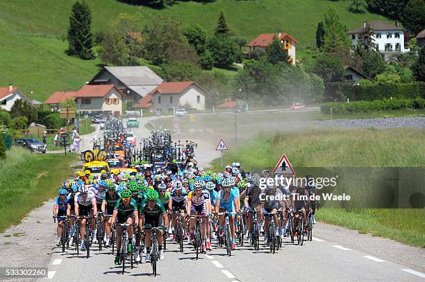 65th Criterium du Dauphine 2013 / Stage 6 Illustration Illustratie / Peleton Peloton / Dust Poussiere Stof / Landscape Paysage Landschap / La Lechere...