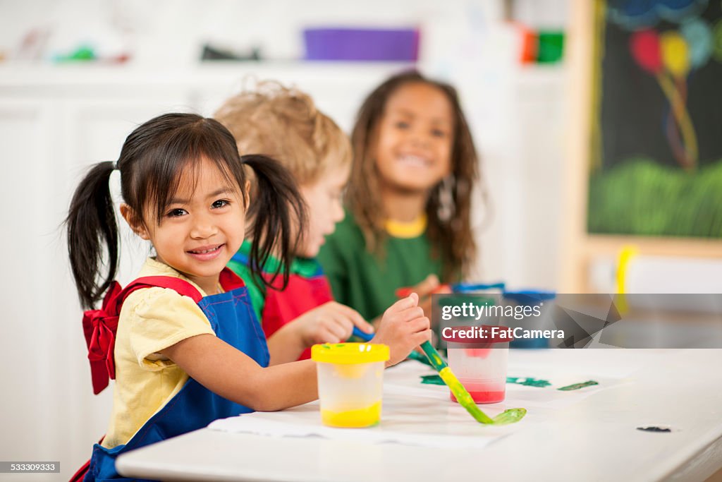 Preschoolers playing