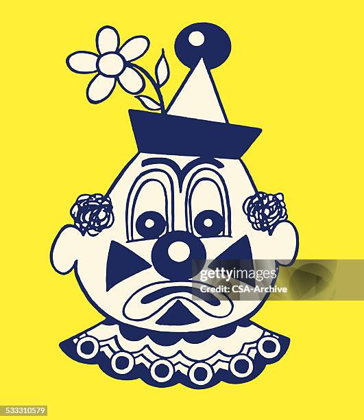 sad clown - frowning stock illustrations