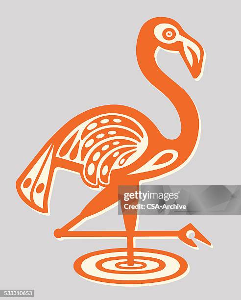 flamingo - cave painting vector stock illustrations