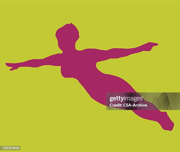 silhouette der taucher - felsmalerei stock-grafiken, -clipart, -cartoons und -symbole