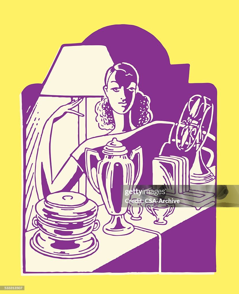 Woman with Housewares