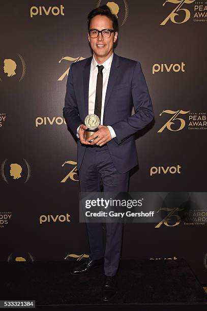 Cary Fukunaga poses with award during The 75th Annual Peabody Awards Ceremony at Cipriani Wall Street on May 21, 2016 in New York City.