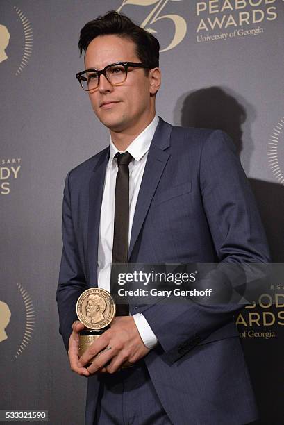 Director Cary Fukunaga poses with award during The 75th Annual Peabody Awards Ceremony at Cipriani Wall Street on May 21, 2016 in New York City.