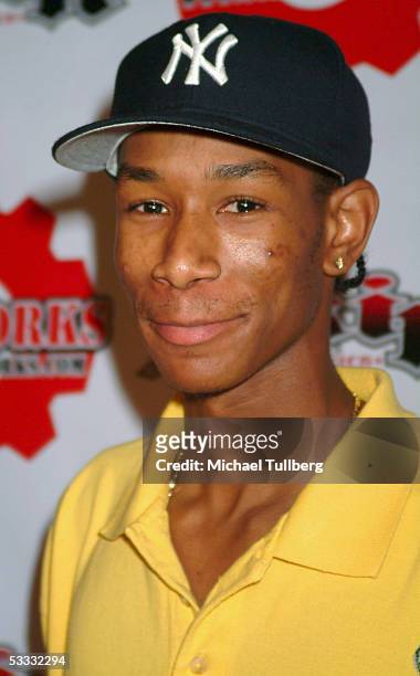 Professional skateboarder Anthony Mosely arrives at the X-Games after-party at the Garden Of Eden nightclub on August 5, 2005 in Hollywood,...